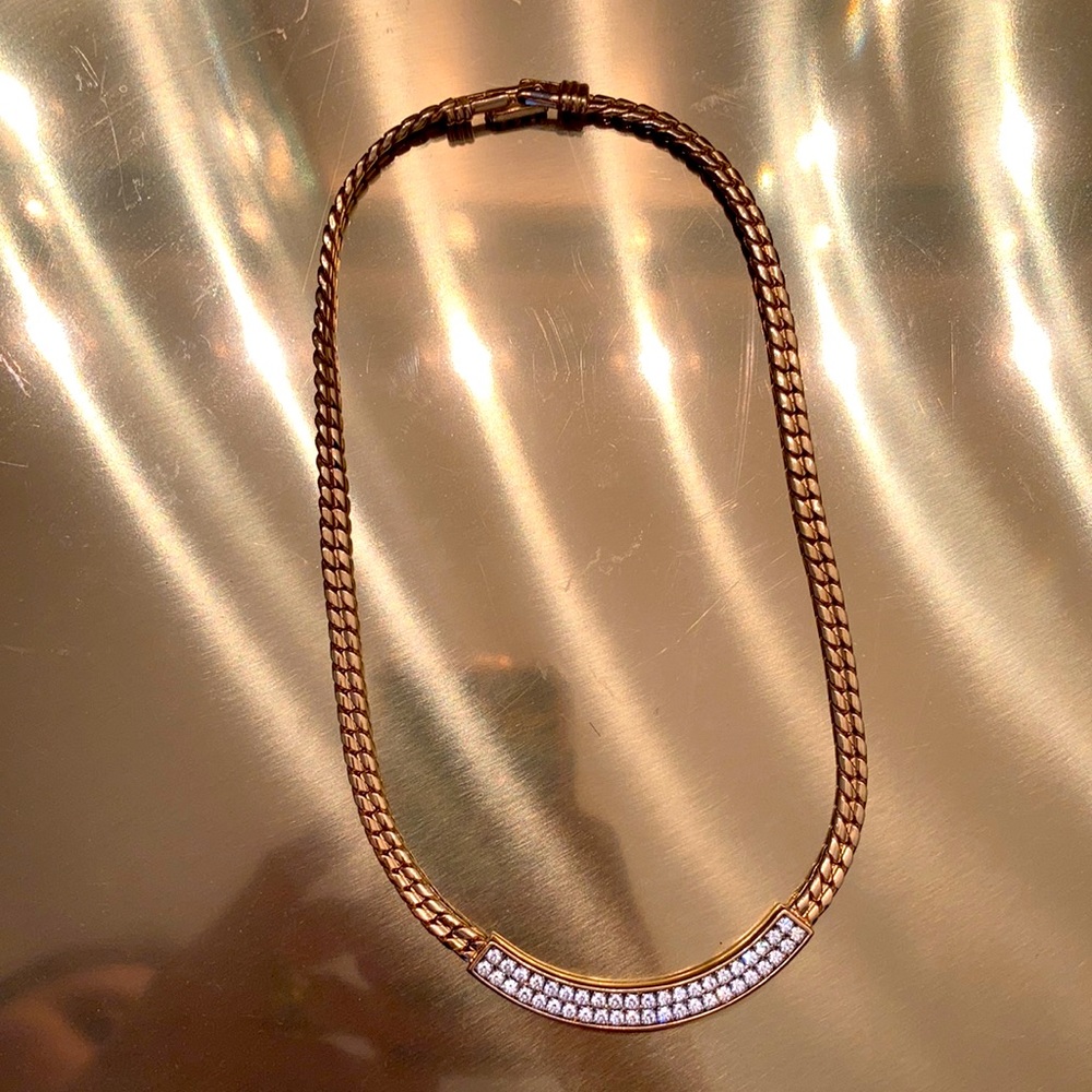 Gold metal chain with jewels